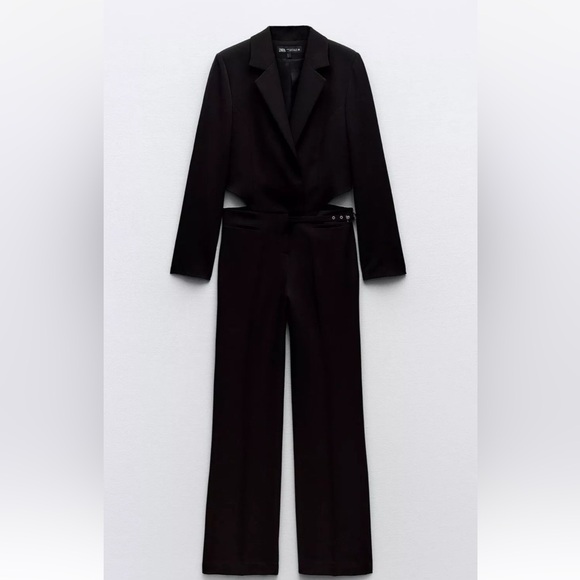 ZARA CUT OUT JUMPSUIT BLAZER WITH BELT - Picture 1 of 9